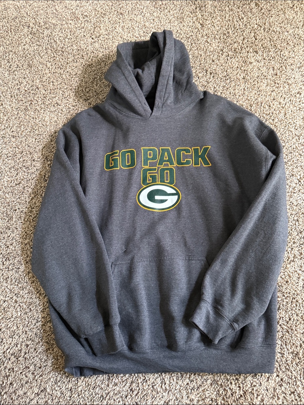 Team Apparel Gray Pullover Hoodie with NFL Patch